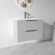 3D-2W 750x450x550mm Grey Wall Hung Plywood Vanity with Ceramic Basin